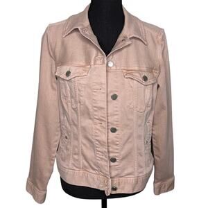 Spring Denim Jacket |  Blush Neutral Trucker Stretch Jacket | Clean Girl Layer